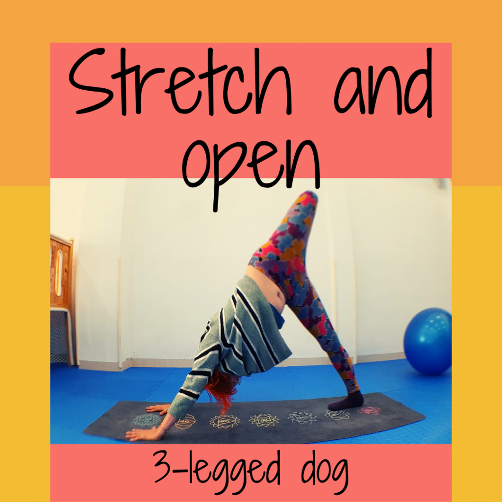 Stretch and open the hips in 3 legged dog